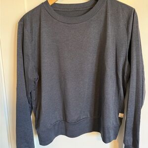 Vuori Halo Navy Blue Heather Long Sleeve Crew